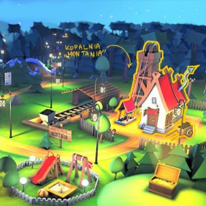 Animowana baśniowa wioska górnicza